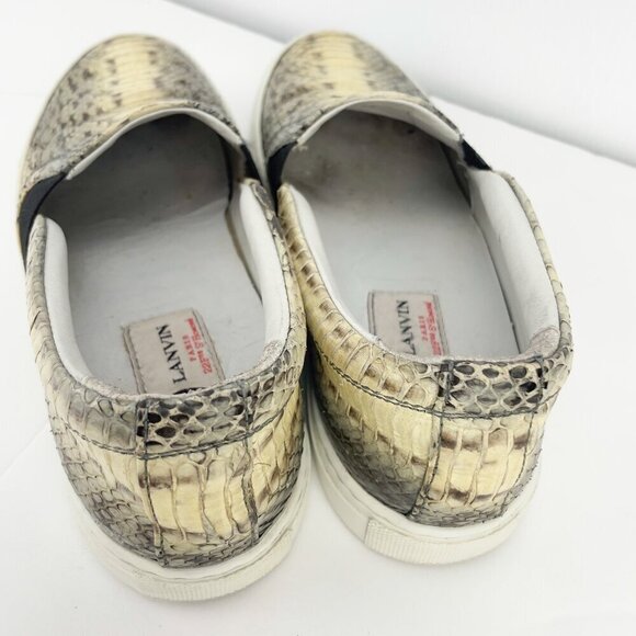 LANVIN Python Luxury Slip-on Sneakers Flats Loafers Round toes Animal sz 36 - Picture 5 of 14